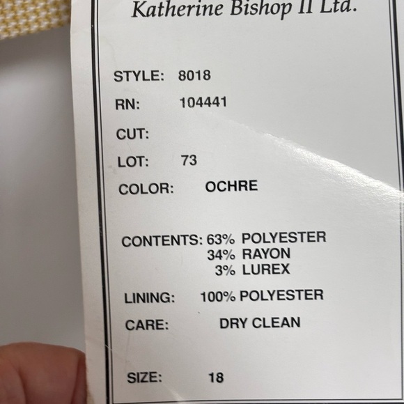 Women's Yellow and Gold Blazer with White Satin Accents - Picture 7 of 7